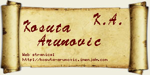 Košuta Arunović vizit kartica